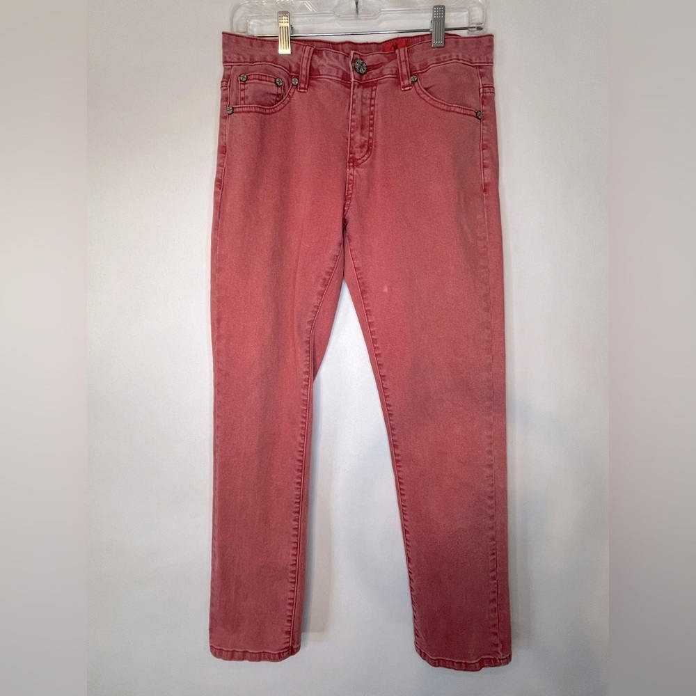 V Cristina Women’s Red Chambray Y2K Skinny Jeans Size 6